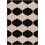 Beige and Black Rectangular Synthetic 9' x 12' Indoor/Outdoor Rug