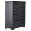 Isabela Black Solid Pine Wood 4 Drawer Chest Dresser