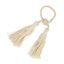 Set of 4 Beige Jute Tassel Napkin Rings