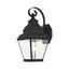 Exeter Black Brass 1-Light Outdoor Wall Lantern with Clear Beveled Glass