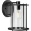 Matte Black Cylinder Outdoor Wall Lantern with Clear Glass