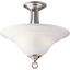 Trinity Brushed Nickel Semi-Flush Ceiling Light with Etched Glass Shade