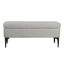 Large Gray Upholstered Storage Bench with Black Metal Legs