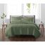 Green Full Microfiber Reversible Quilt Set