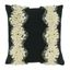 Black and White Yarn Lace Appliqué Cotton Throw Pillow