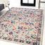 Beige Multicolor Synthetic Boho Floral Area Rug