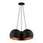 Piedmont Black and Brushed Nickel 3-Light Globe Pendant