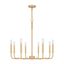 Aged Brass 8-Light Candle Chandelier with Steel Frame