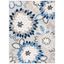 Reversible Rectangular Floral Bliss 9' x 12' Blue Synthetic Rug