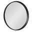 Travis 25.6" Black Round Wood Wall Accent Mirror