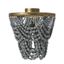 Gold and Grey Wood Bead Semi-Flush Mount Ceiling Light