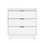 Simple White 3-Drawer Modern Nightstand with Black Handles