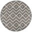 Handmade Charcoal and Natural Round Wool Cotton Rug, 3'