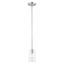 Zurich Brushed Nickel 1-Light Pendant with Clear Glass