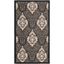 Black and Sand Floral Motif Indoor/Outdoor Area Rug