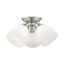 Somerville Brushed Nickel 3-Light Flush Mount with Opal Glass