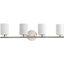 Polished Nickel 4-Light Modern Bath Vanity Fixture