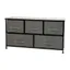 Gray and Black 5-Drawer Cast Iron Frame Storage Dresser