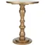 Greta Gold Round Wood Accent Table with Fluted Base