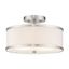 Brushed Nickel Drum Shade Semi Flush Mount Ceiling Light