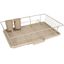 Beige Metal 3-Piece Dish Drainer Rack with Utensil Cup