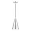 Dulce Contemporary Mini Pendant in Brushed Aluminum with White Interior