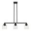 Aragon Black Steel 3-Light Linear Chandelier with Clear Seeded Glass