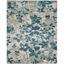 Elegant Gray Floral 9' x 12' Synthetic Easy-Care Area Rug