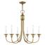 Antique Brass 6-Light Candle Chandelier