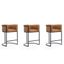 Cosmopolitan 24" Camel and Black Metal Counter Stool Set