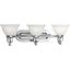 Polished Chrome 3-Light Bath Vanity with Etched Glass Shades