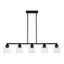 Aragon 5-Light Linear Chandelier in Black with Clear Seeded Glass