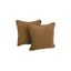 Saddle Brown Microsuede Double-Corded Square Throw Pillows, Set of 2