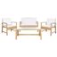 Krissy Natural Wicker and White 4-Piece Outdoor Conversation Set