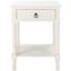 Haines White Wood 1-Drawer Accent Table with Storage