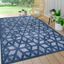 Blue Geometric 8' x 10' Reversible Indoor/Outdoor Rug