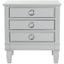 Transitional Grace 3-Drawer Nightstand in Chic Gray