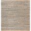 Handwoven Blue and Natural Jute Square Rug, 4' x 4'