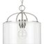 Leyden Brushed Nickel Farmhouse Pendant with Clear Glass Shade