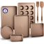 Gold Carbon Steel 8-Piece Non-Stick Bakeware Set