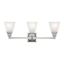 Polished Chrome 3-Light Bath Vanity with Milk Glass Shades