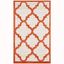 Beige & Orange Hand-Knotted Easy-Care Rectangular Rug