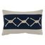 Navy Blue and Beige Cotton Rope Knots Lumbar Pillow Cover