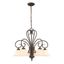 Homestead Transitional 5-Light Chandelier in Rubbed Bronze with Tea Stone Glass