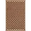 Handwoven Brown and Beige Wool Checkered 5' x 8' Rug