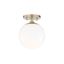 Stella Aged Brass 1-Light Semi-Flush Globe Ceiling Fixture