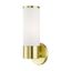 Elegant Satin Brass Wall Sconce with Satin Opal White Glass