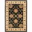 Black and Ivory Floral Synthetic 5' x 7' Area Rug