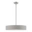 Elmhurst Brushed Nickel 4-Light Indoor Drum Pendant with Shiny White Accents