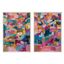 Sylvie Applause Multicolored Abstract Canvas Art Set with White Frames